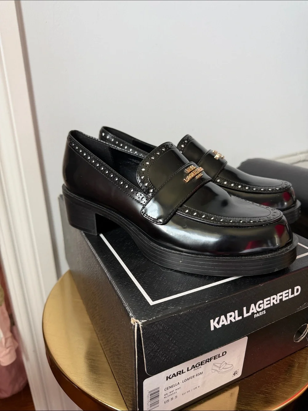 Karl Lagerfeld logo gold strap
